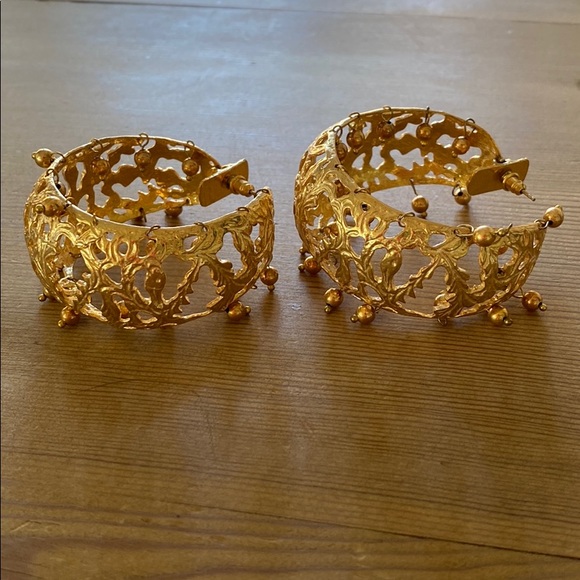 Christie Nicolaides Gold Calas Hoops - Picture 2 of 3